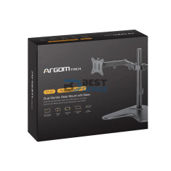 SOPORTE ARGOMTECH DE ESCRITORIO PARA DOS MONITORES 32" CON RANURA PARA CELULAR ARG-BR-1605