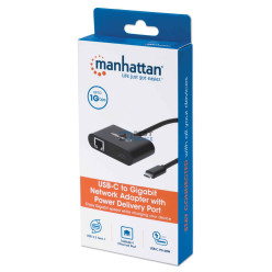 ADAPTADOR USB-C/RJ45 MANHATTAN 153454 USB-C POWER/1GBPS/60W NEG