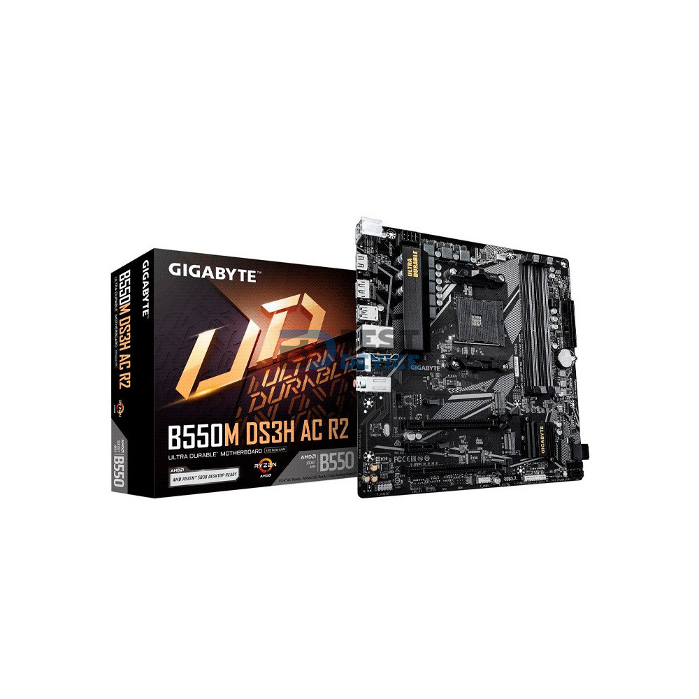 PLACA MADRE GIGABYTE AM4 B550M DS3H AC R2 S/R/HDMI/HDMI/DP/2M2/DDR4/WIFI/USB/MAT