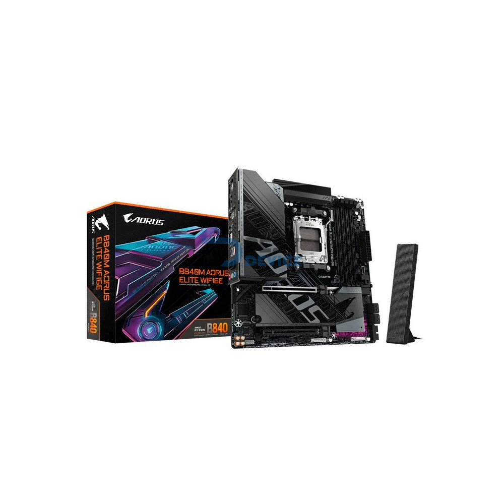 PLACA MADRE AORUS AM5 B840M ELITE WIFI6E DDR5 S/R/HDMI/DP/2M2/USB3.2/MATX
