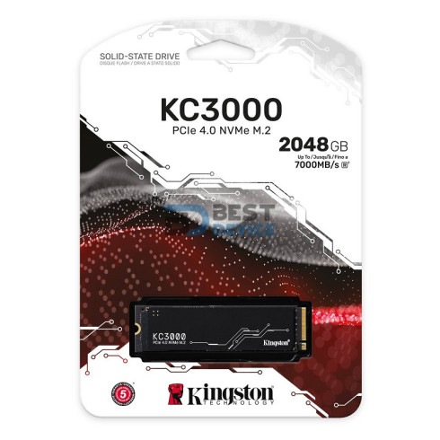SSD KINGSTON M.2 NVME 2TB KC3000 SKC3000D/2048G 7000/7000 PCIE 4.0