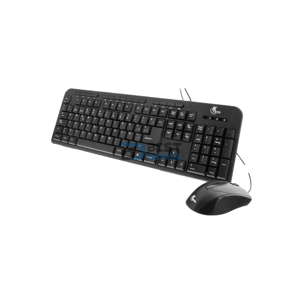 TECLADO+MOUSE XTECH USB XTK-301S ESP/NEGRO