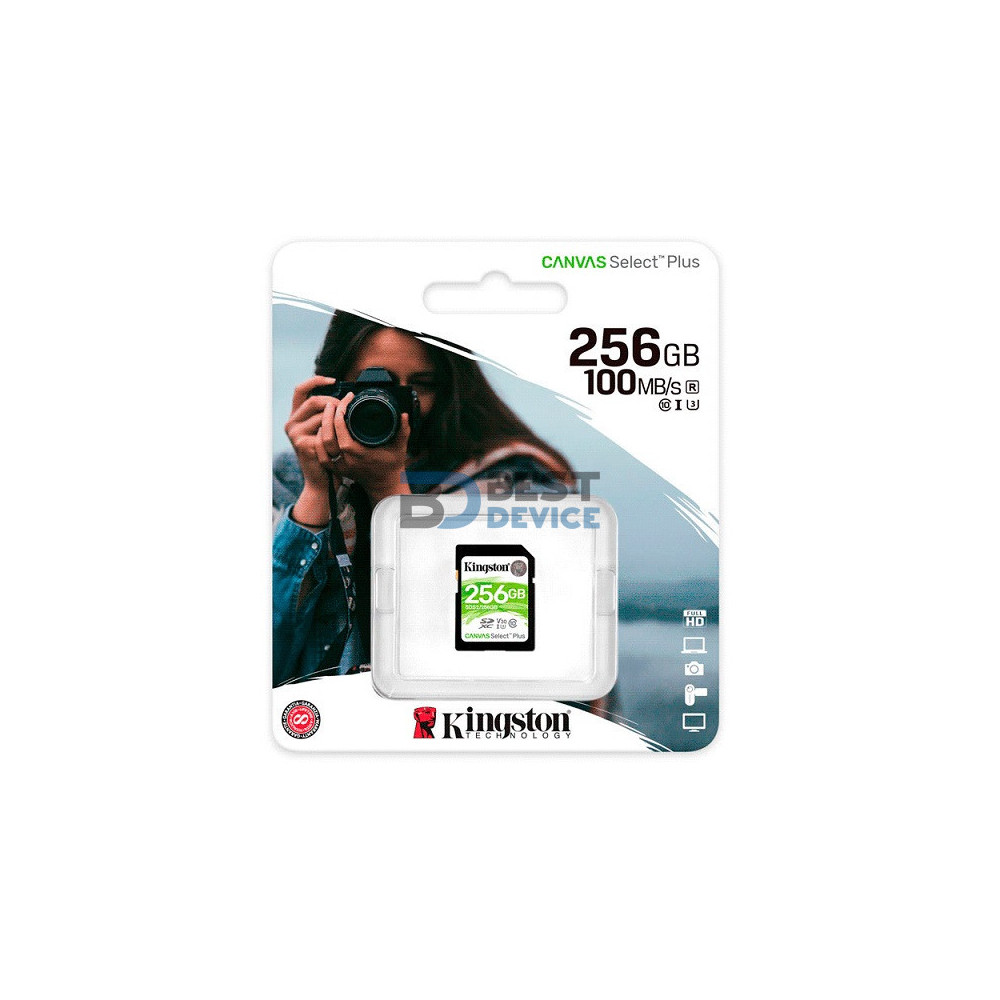 MEMORIA KINGSTON SD 256GB SDS2/256GB 100 CANVAS SELECT PLUS SDXC CLASS 10
