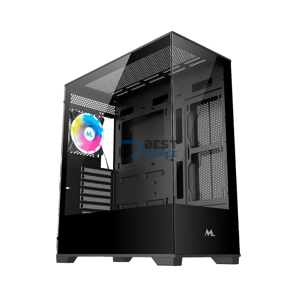 GABINETE GAMER MTEK MCG-AIR01-B VIDRIO 1 FAN ARGB NEGRO