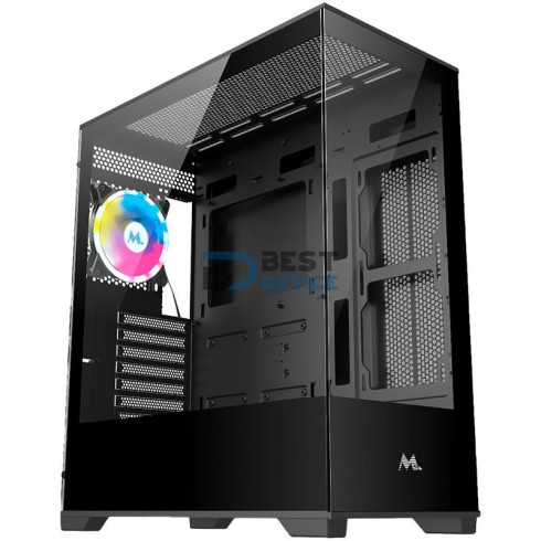 GABINETE GAMER MTEK MCG-AIR01-B VIDRIO 1 FAN ARGB NEGRO