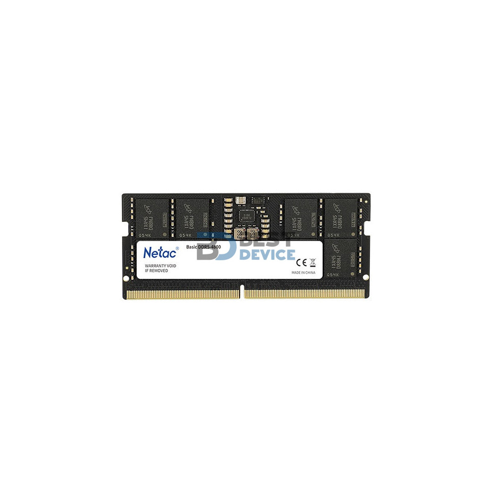 MEMORIA RAM PARA NOTEBOOK DDR5 NETAC 16GB 4800 MHZ BASIC C40