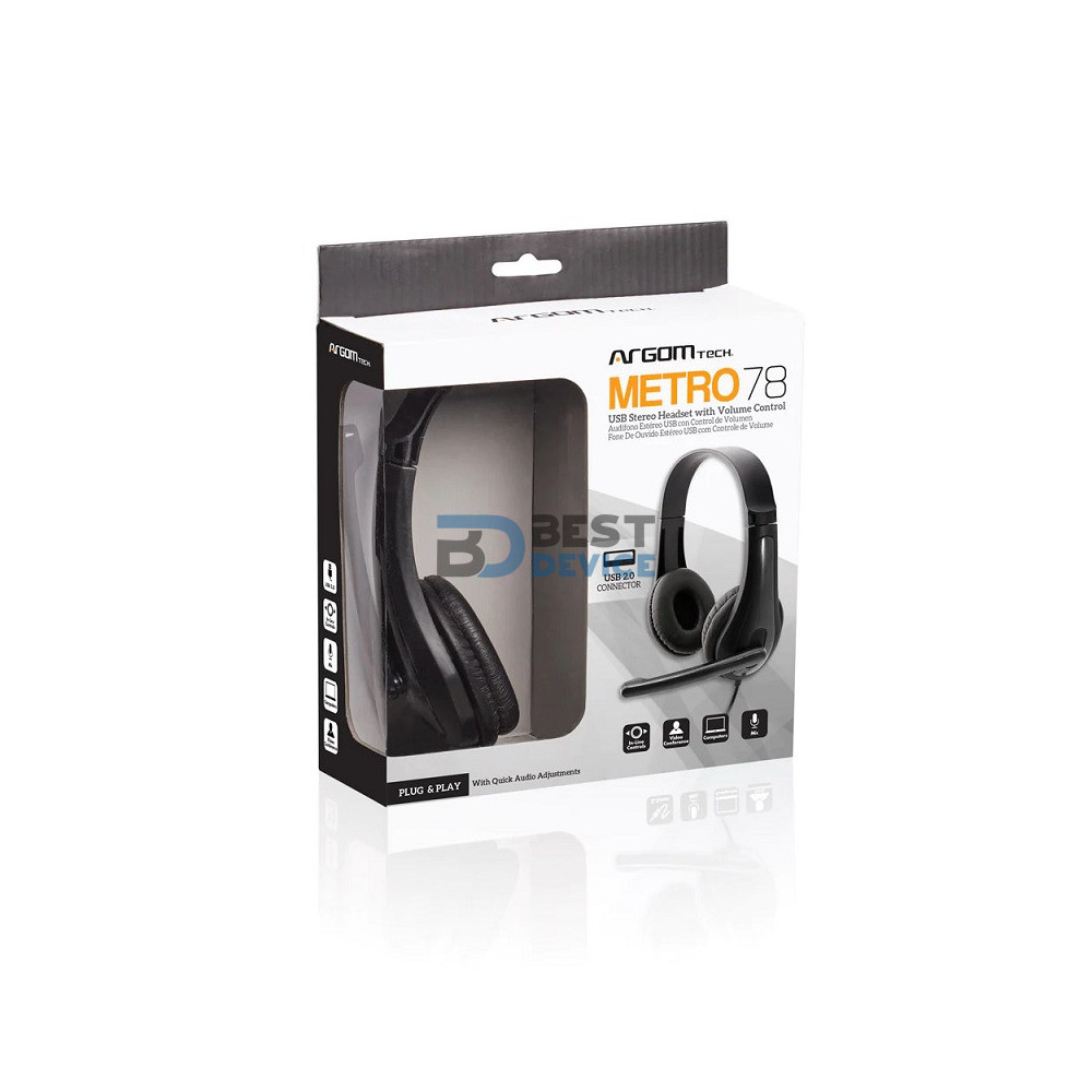 AURICULAR ARGOMTECH ARG-HS-0078 USB METRO