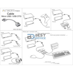 CABLE ARGOMTECH ARG-CB-0051 MICRO USB IN/OUT
