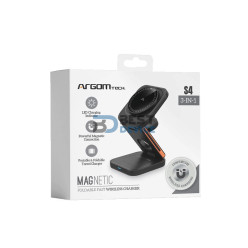 CARGADOR ARGOMTECH ARG-AC-0144BK PLEGABLE 3 EN 1 CARGA RAPIDA