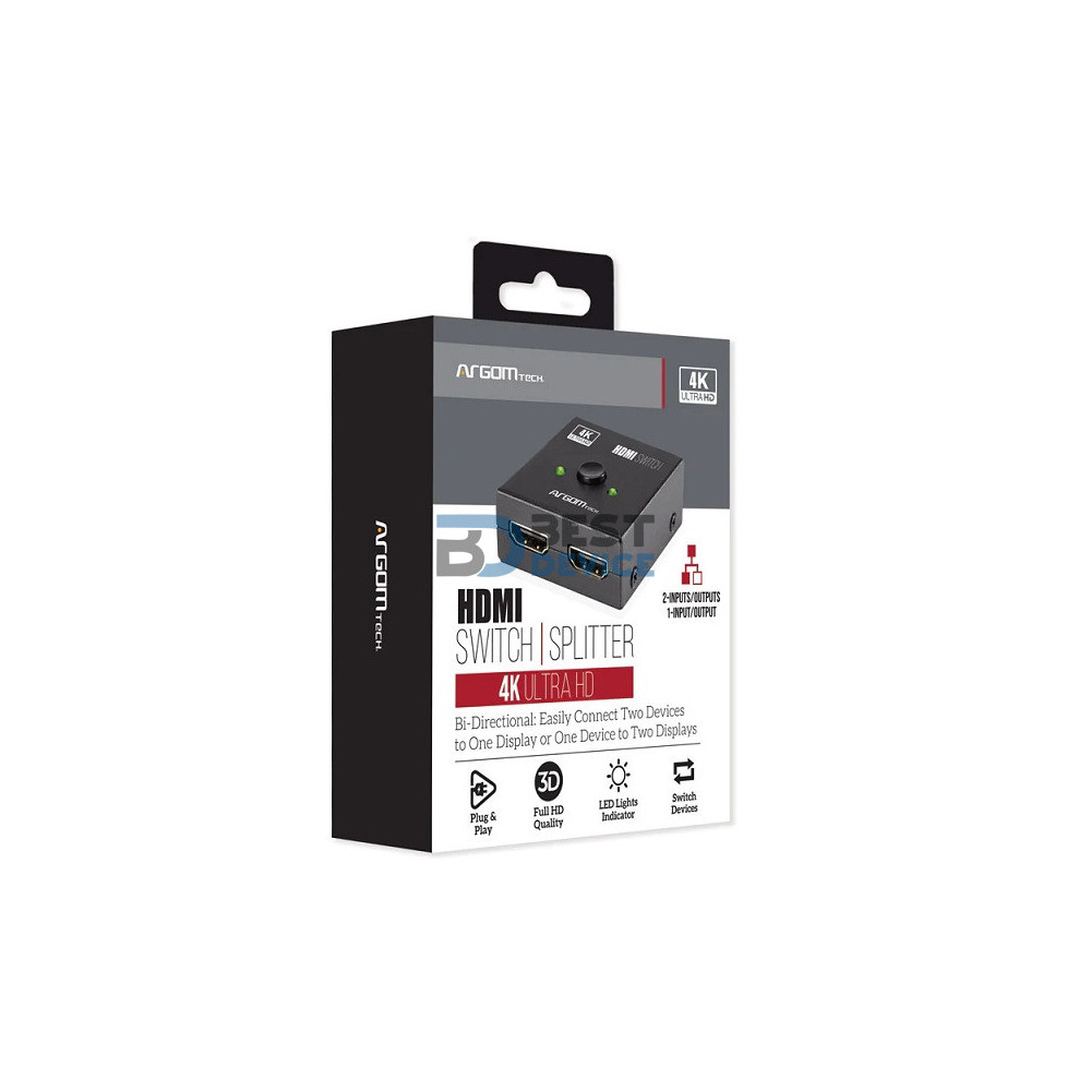 SPLITTER ARGOMTECH ARG-AV-5120 2-1 BIDIRECTIONAL HDMI 4K HD