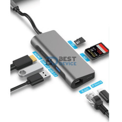 ADAPTADOR SATE USB TIPO C 7 EN 1 A-HUBC53