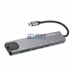 ADAPTADOR ARGOMTECH ARG-UB-0093 8 EN 1 TIPO C 2 PUERTOS