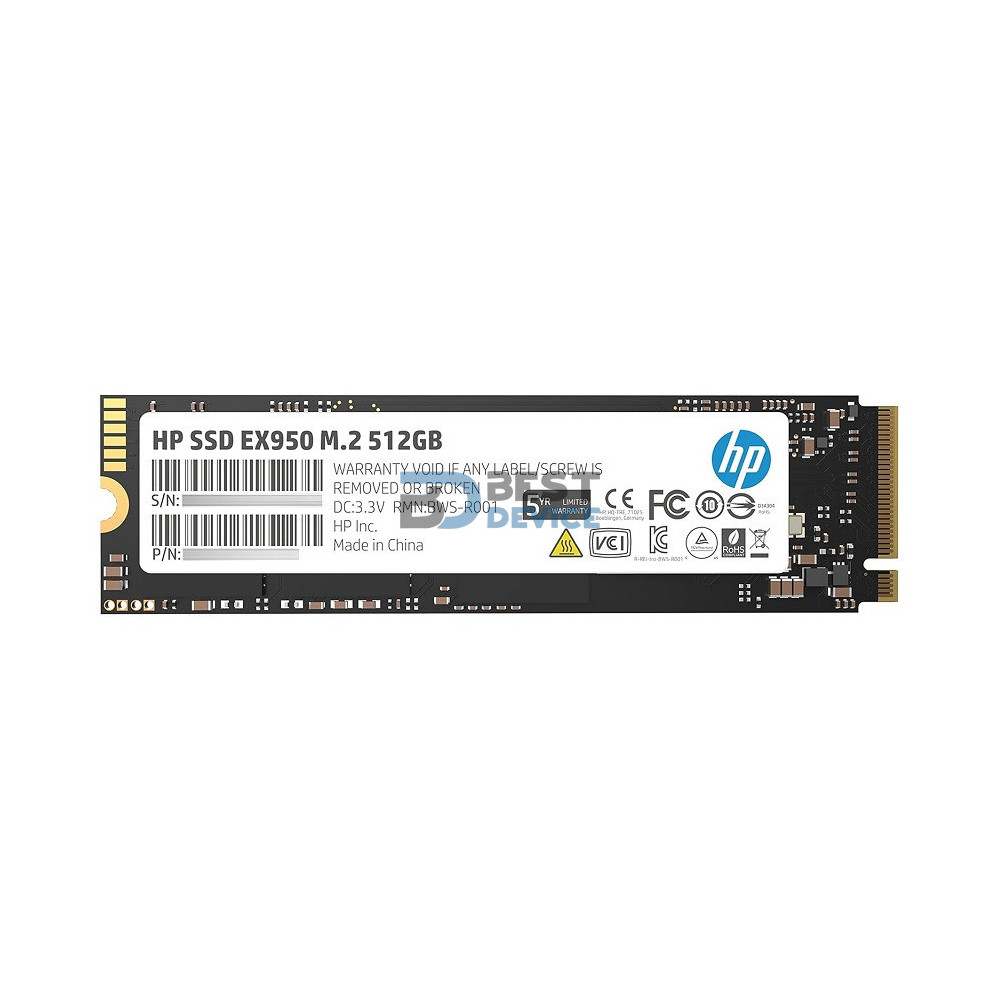 SSD HP 512GB 5MS22AA ABC EX950 M.2 NVME