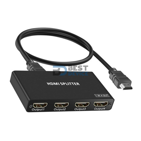 SPLITTER 4 PUERTOS HDMI 1IN + 4OUT