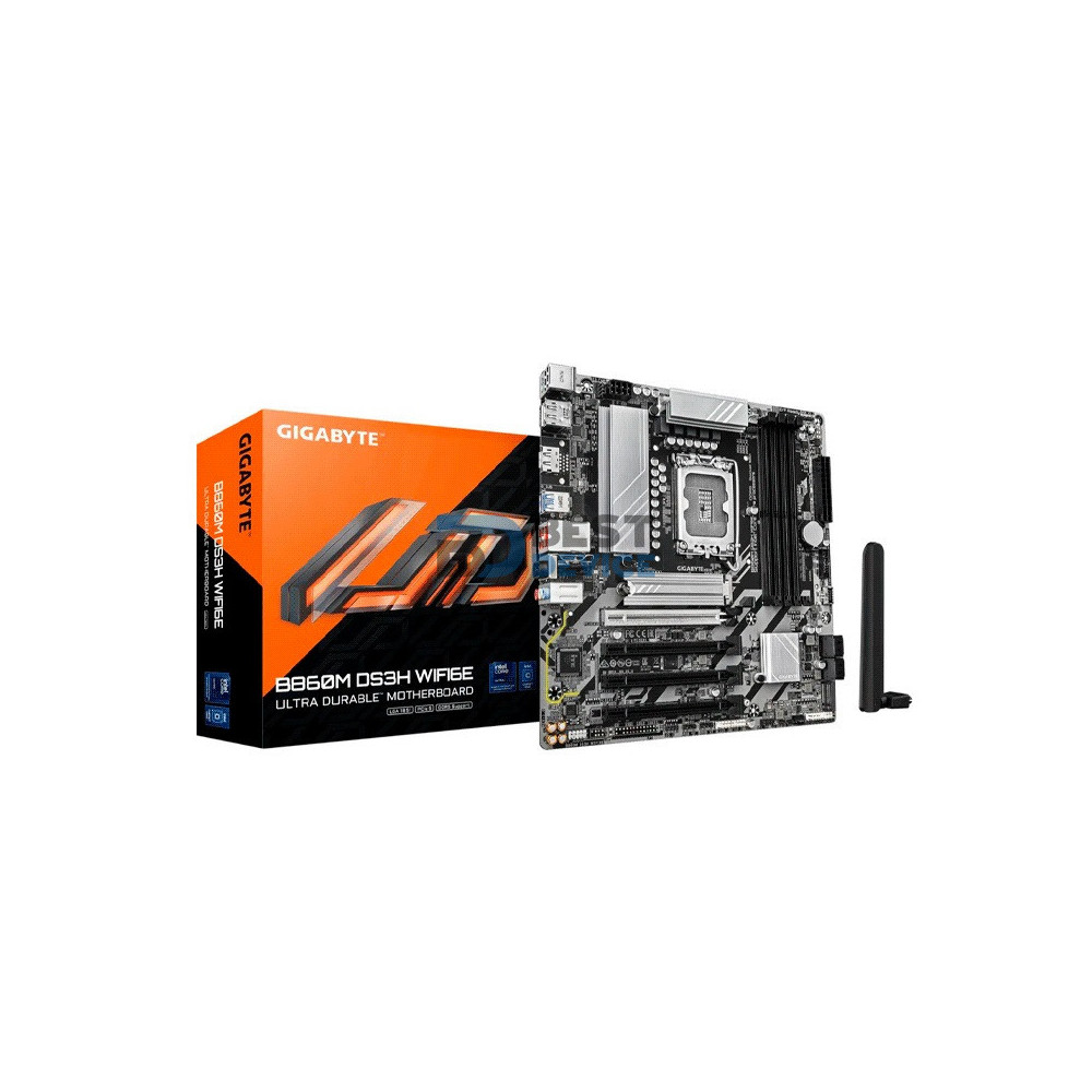 PLACA MADRE GIGABYTE 1851 B860M DS3H WIFI6E DDR5 S/R/HDMI/DP/2M2/USB3.2/MATX
